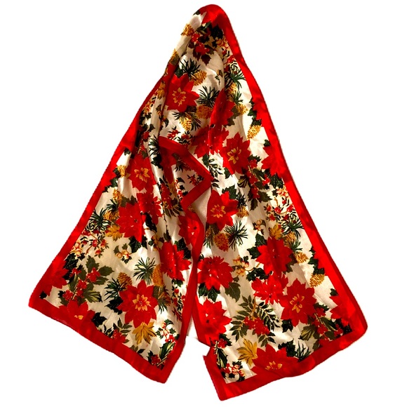 Gift Sale❣️Holiday Collectible Elaine Gold Red Scarf - Picture 2 of 9